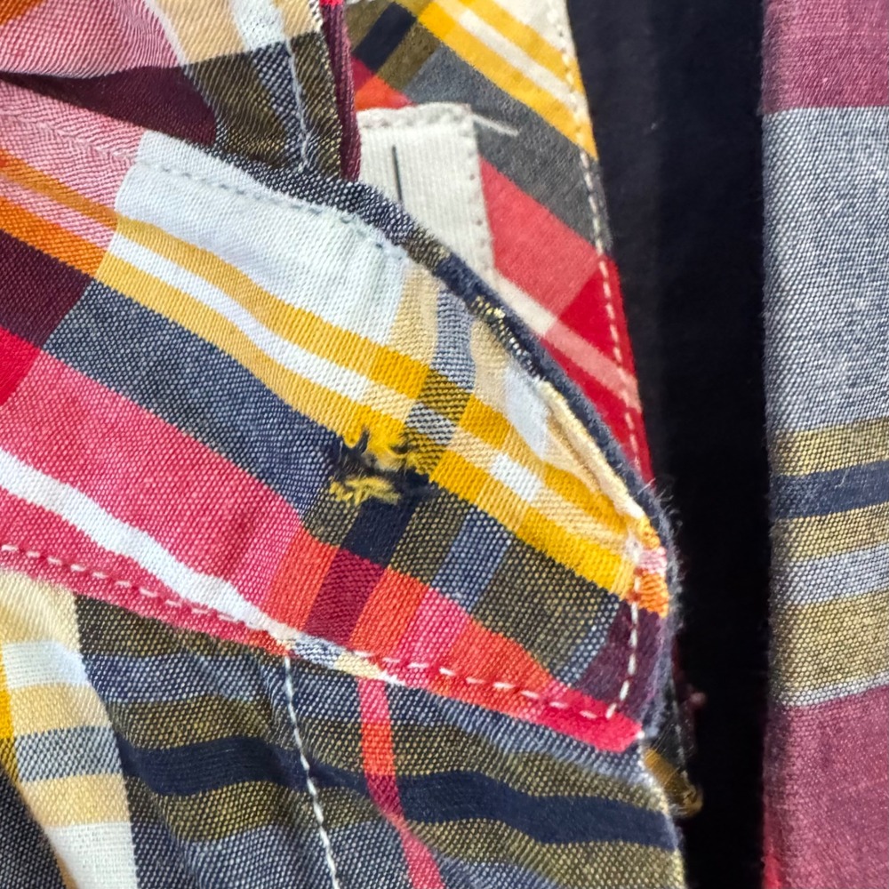 Rocawear Denim‎ Co. Y2K Master Builders Red Plaid Cotton SS Snap Front Shirt XL - Picture 11 of 14
